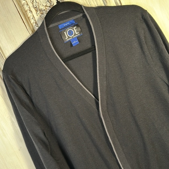 Joe Joseph Abboud Navy Long Sleeve Single Knit Cardigan Sweater Preppy Academia - Picture 2 of 7